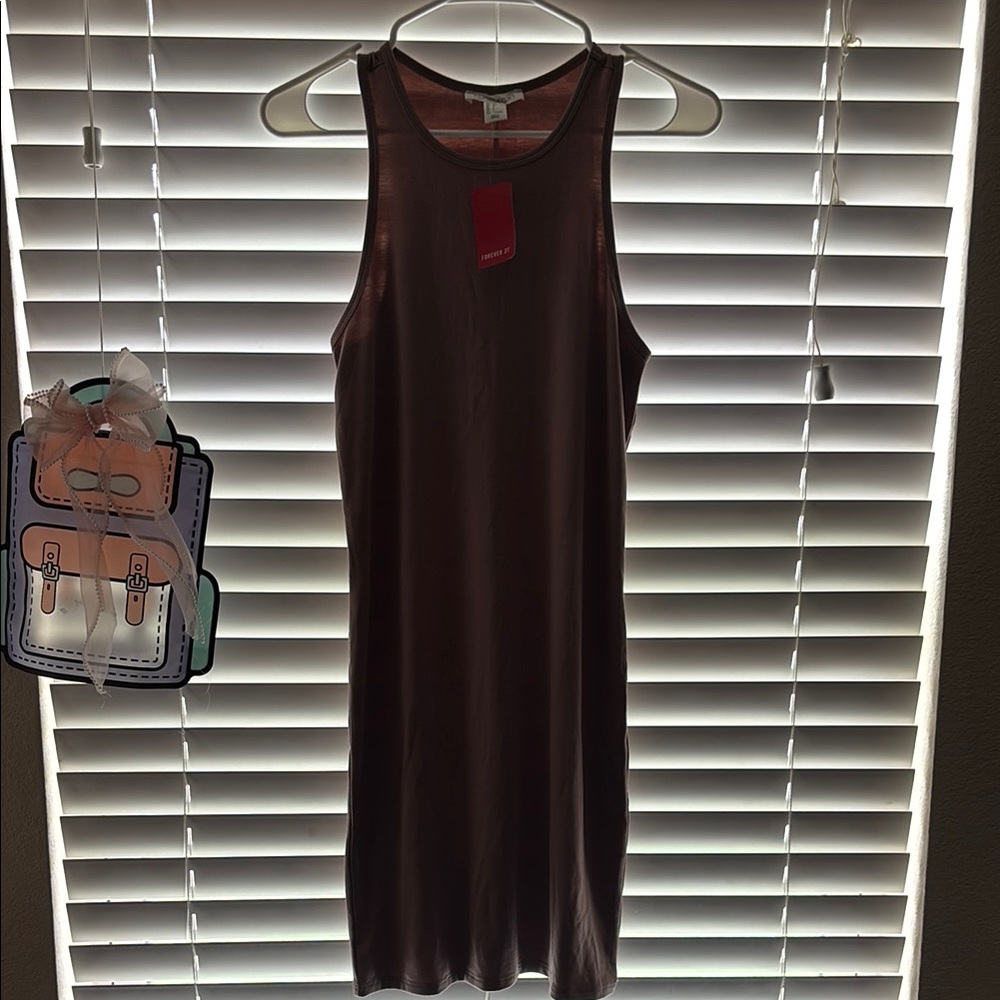 Forever 21 Brown Halter Sheath Midi Dress